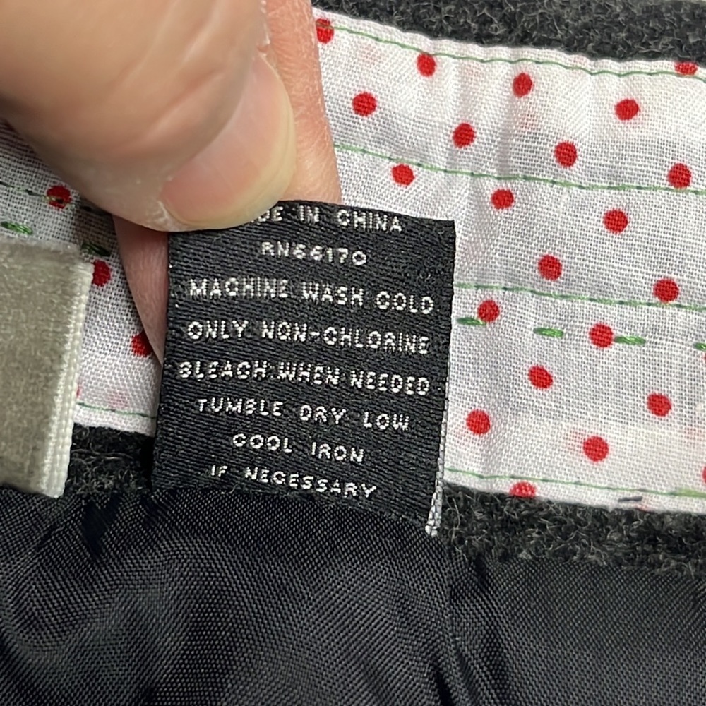 LITHE Coquette Girl Artsy Wool Charcoal Mini Skirt Circle & Floral Embroidery 2 - Picture 14 of 16